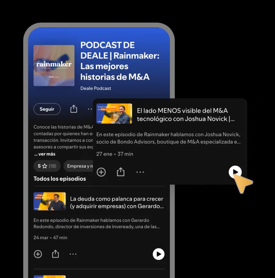 Reproductor del podcast Rainmaker de Deale en Spotify